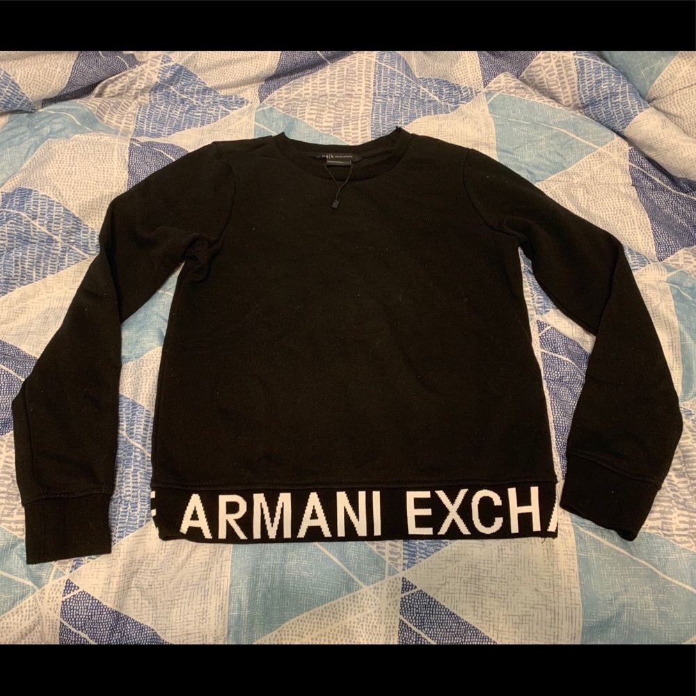 Armani Exchange Black/White Crewneck Sweater